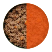 A bowl of half Marleybones, half other food